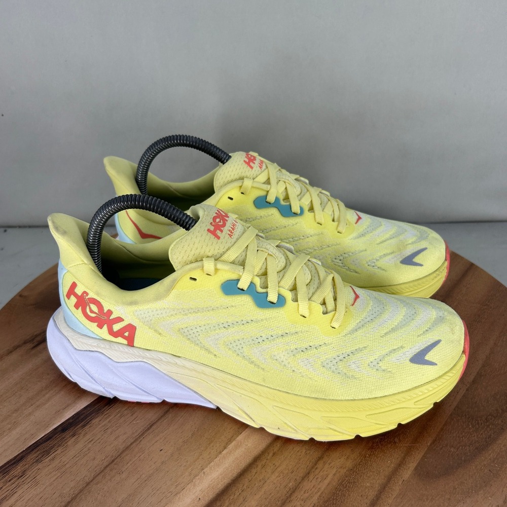 Hoka One One Arahi 6 Womens Running Shoes Yellow 1123195 YPSC Size 9B Cushioned